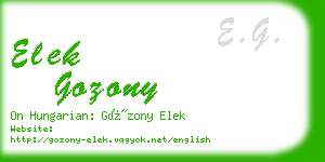 elek gozony business card